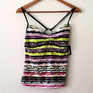 Nike Striped Bold Colors Sport Adjustable Tank Top